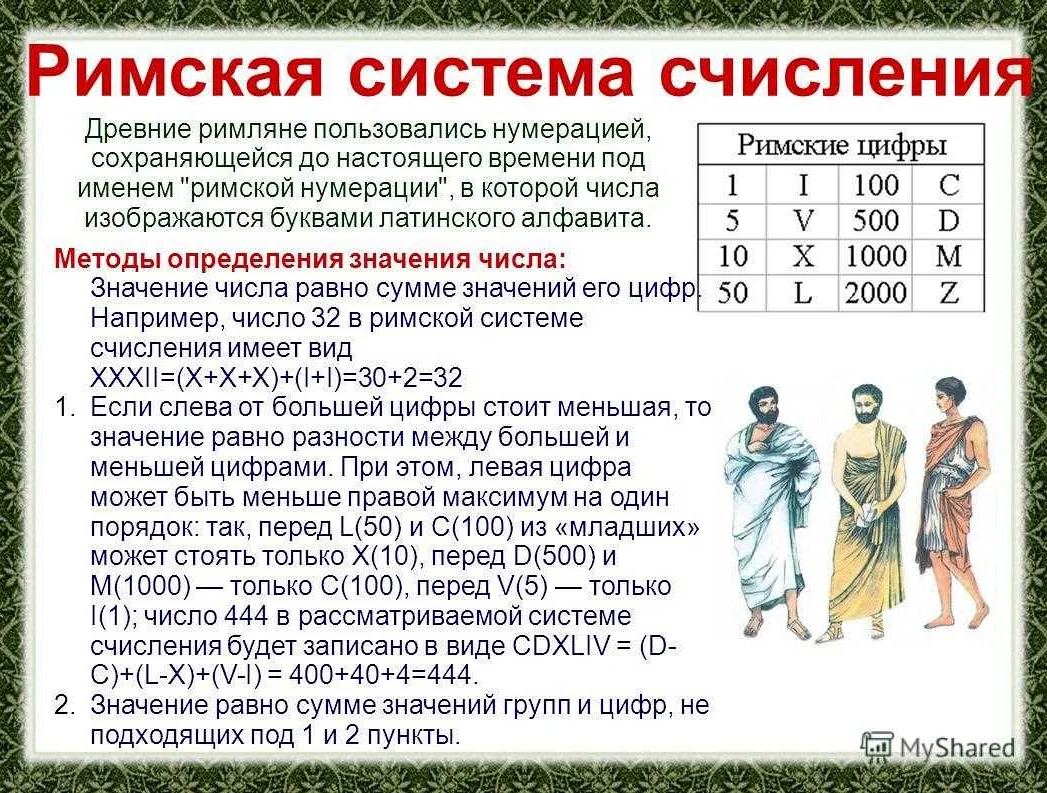 Особенности математики в старину