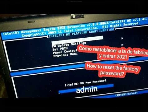 Как сбросить пароль на Intel ME?