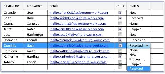 Очистка данных datagrid через код