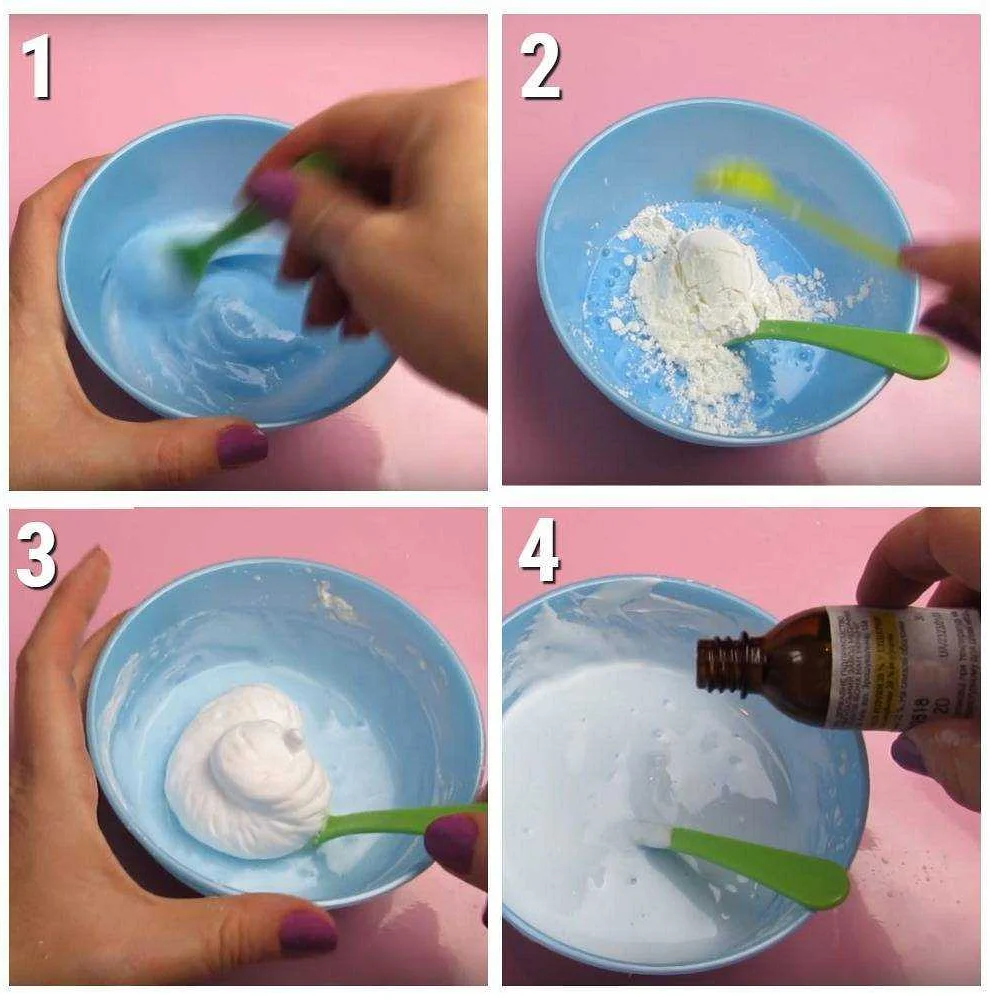 Примеры DIY-слаймов на основе клея ПВА без тетрабората