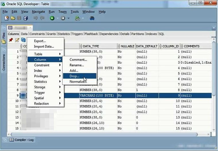 Удалите сопутствующие индексы