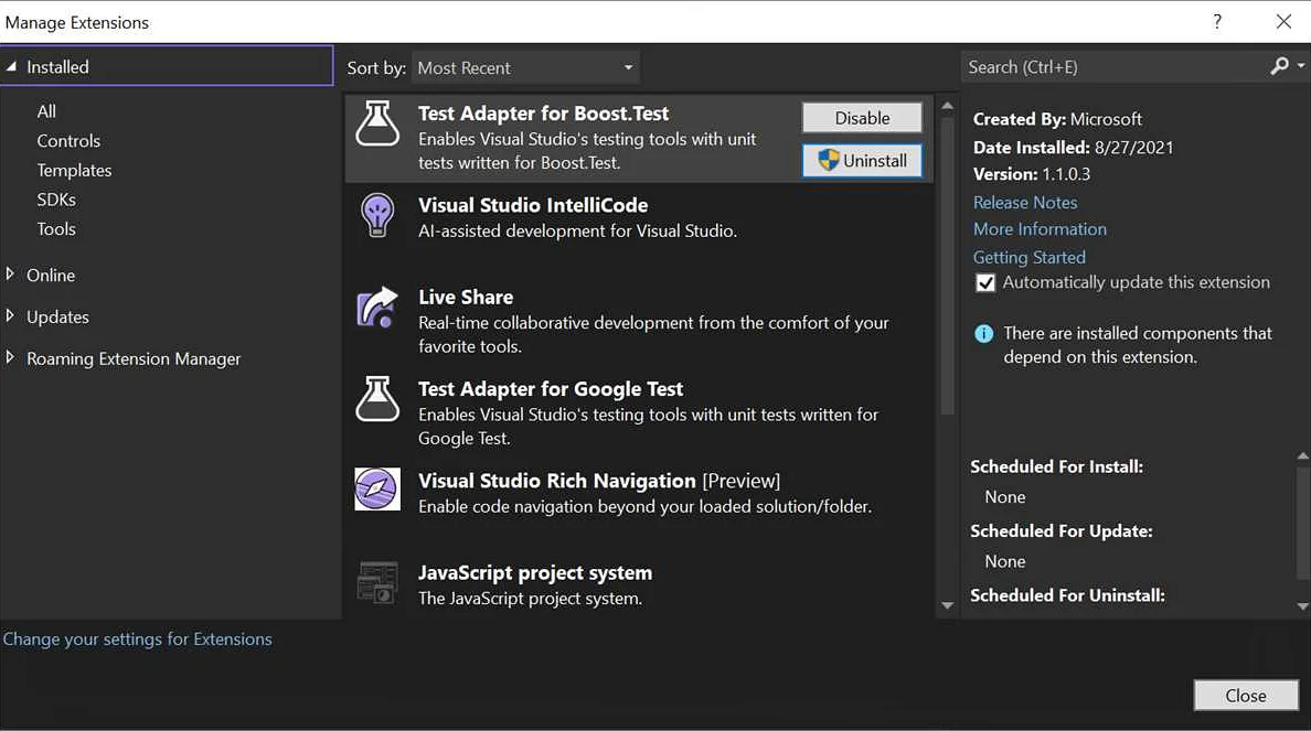 Ручная очистка следов расширений из системы
