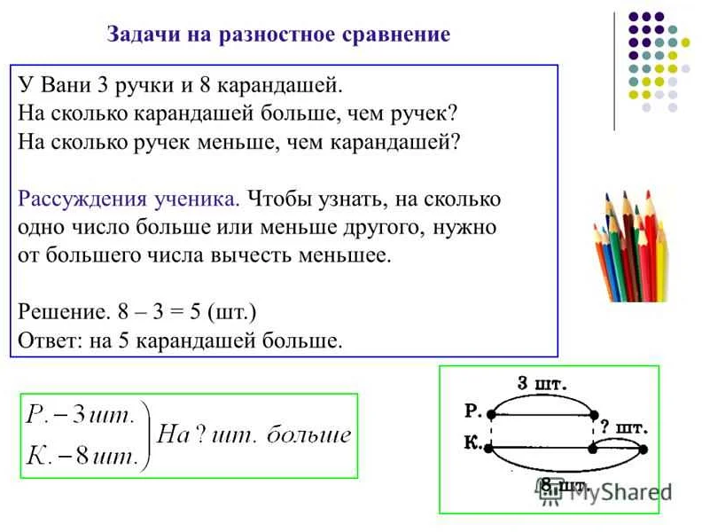 Приведи примеры задач больше или меньше